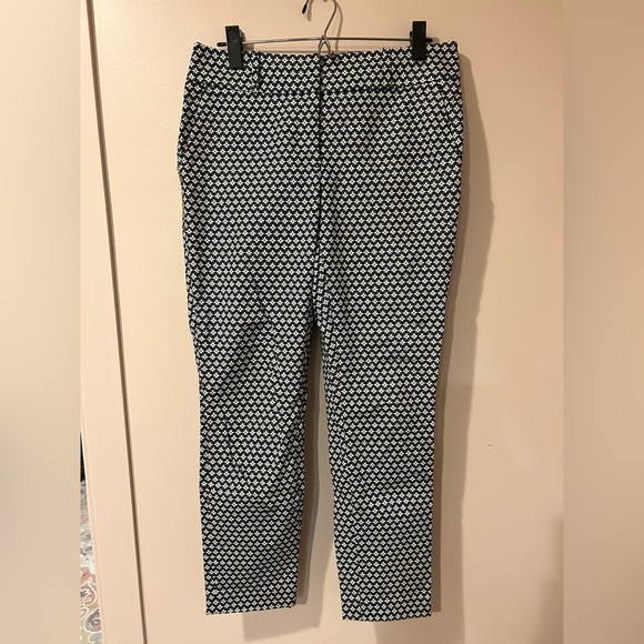 Ann Taylor LOFT Julie skinny Cotton Blend pant black & white - Picture 9 of 10